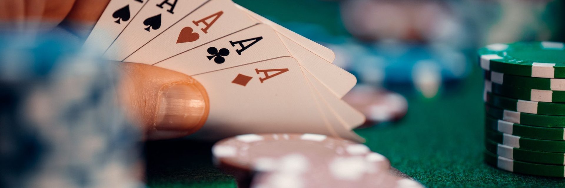 Cards and chips on a gaming table