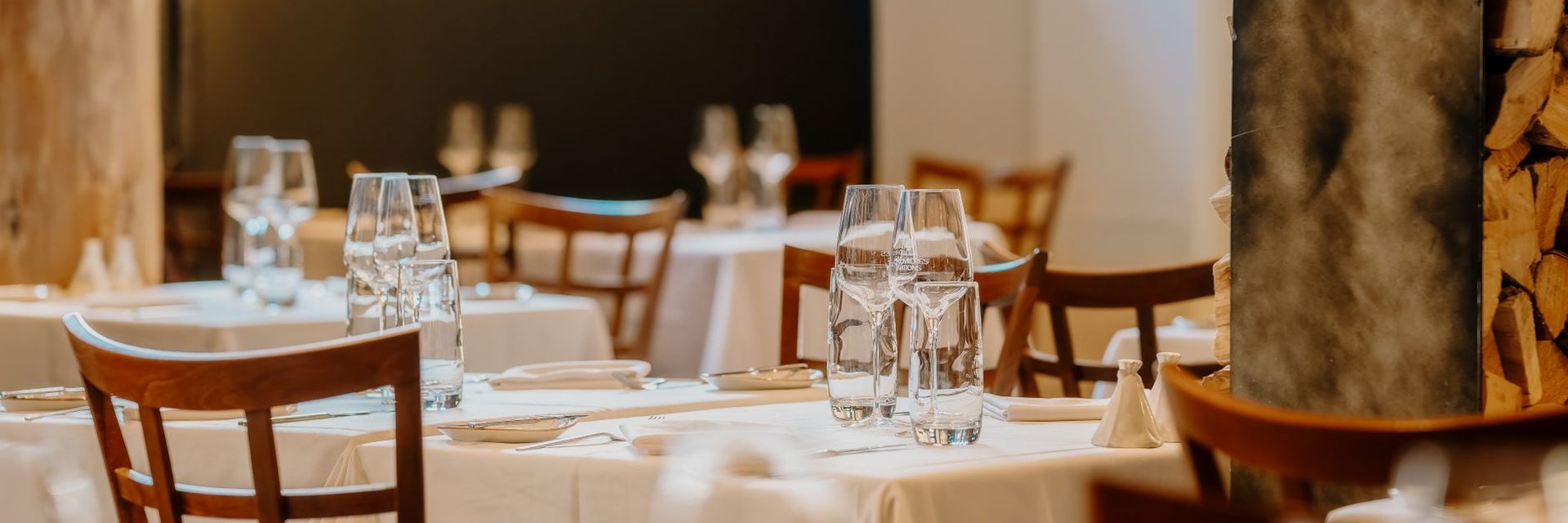 Dining room set for service