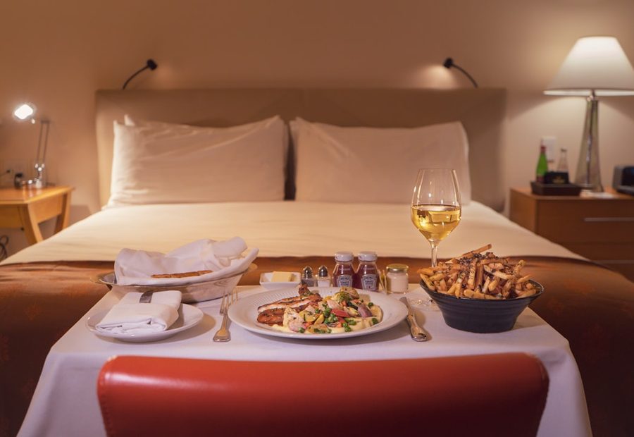 Room service breakfast in a suite